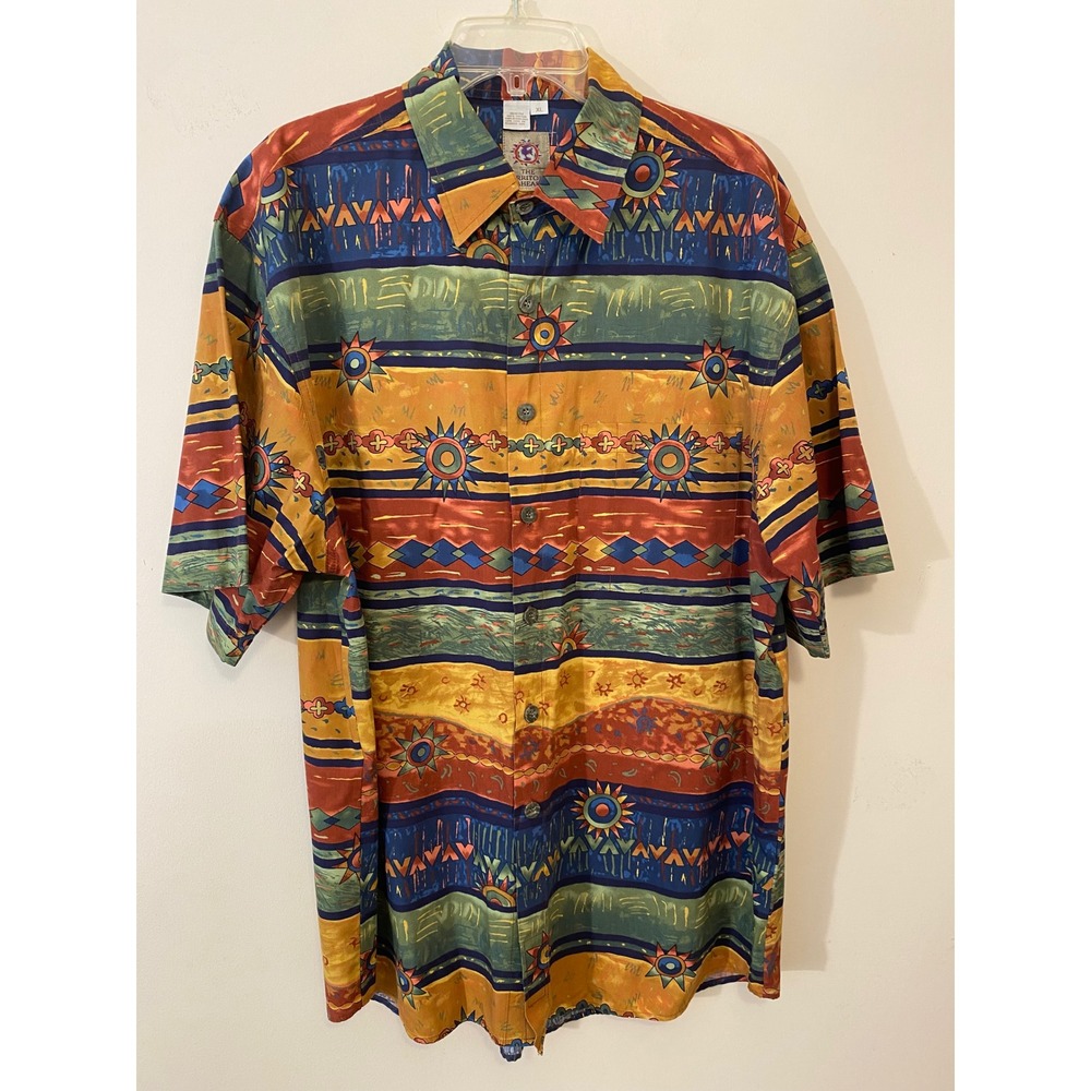 The Territory Ahead XL Southwest Aztec Shirt Bold Print Cotton Button Up - Picture 2 of 12